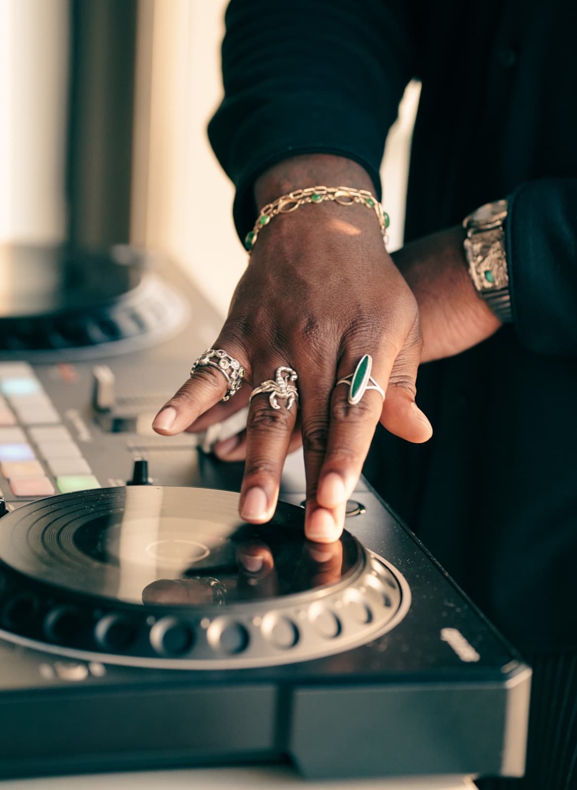 The DJ at the turntable